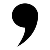 Punctuation mark is comma, comma hook form for separating words vector