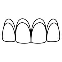 dental carillas icono, estético prótesis de frente dientes, corona chapa vector