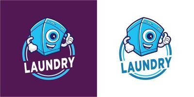 Laundry Logo Design Vector Illustration