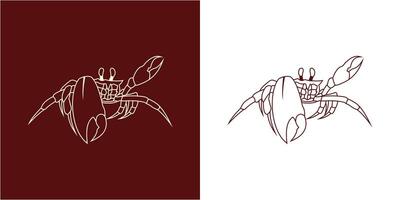 Line Art Crab Vector Design