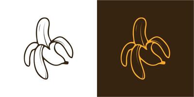 Line Art Banana Design Vector