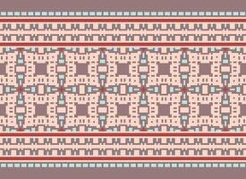 A Floral pixel art pattern on grey background.geometric ethnic oriental embroidery vector illustration. pixel style, abstract background, cross stitch.design for texture, fabric, cloth, scarf, print