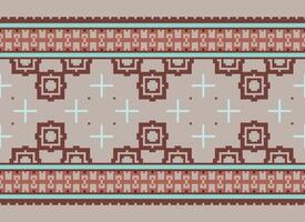 Geometric patterns of modern stylish texture. Borders in the form of a pixel ornament for embroidery, ceramic tiles and textile interior design elements. Seamless illustration vector