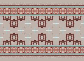 Geometric patterns of modern stylish texture. Borders in the form of a pixel ornament for embroidery, ceramic tiles and textile interior design elements. Seamless illustration vector