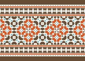 Geometric patterns of modern stylish texture. Borders in the form of a pixel ornament for embroidery, ceramic tiles and textile interior design elements. Seamless illustration vector