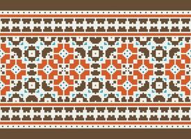 Geometric patterns of modern stylish texture. Borders in the form of a pixel ornament for embroidery, ceramic tiles and textile interior design elements. Seamless illustration vector