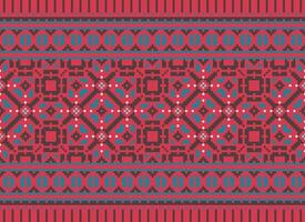 Geometric patterns of modern stylish texture. Borders in the form of a pixel ornament for embroidery, ceramic tiles and textile interior design elements. Seamless illustration vector