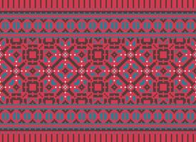 Geometric patterns of modern stylish texture. Borders in the form of a pixel ornament for embroidery, ceramic tiles and textile interior design elements. Seamless illustration vector