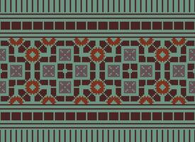 un hermosa textil digital diseño conjunto de damasco Mughal cachemir ornamental ikat étnico cruzar puntada modelo decoración frontera retro lujo estilo fondo de pantalla regalo tarjeta marco para mujer paño frente espalda dupatta vector