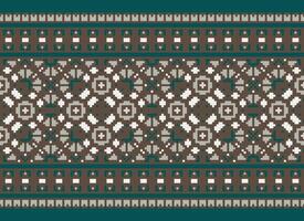 Geometric patterns of modern stylish texture. Borders in the form of a pixel ornament for embroidery, ceramic tiles and textile interior design elements. Seamless illustration vector
