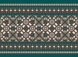 Geometric patterns of modern stylish texture. Borders in the form of a pixel ornament for embroidery, ceramic tiles and textile interior design elements. Seamless illustration vector