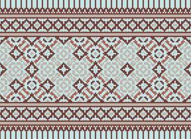 Geometric patterns of modern stylish texture. Borders in the form of a pixel ornament for embroidery, ceramic tiles and textile interior design elements. Seamless illustration vector