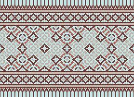 Geometric patterns of modern stylish texture. Borders in the form of a pixel ornament for embroidery, ceramic tiles and textile interior design elements. Seamless illustration vector