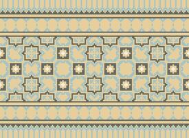 Geometric patterns of modern stylish texture. Borders in the form of a pixel ornament for embroidery, ceramic tiles and textile interior design elements. Seamless illustration vector