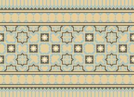 Geometric patterns of modern stylish texture. Borders in the form of a pixel ornament for embroidery, ceramic tiles and textile interior design elements. Seamless illustration vector