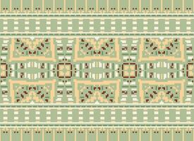 Cross Stitch Border. Embroidery Cross Stitch. Ethnic Patterns. Geometric Ethnic Indian pattern. Native Ethnic pattern.Texture Textile Fabric Clothing Knitwear print. Pixel Horizontal Seamless Vector. vector