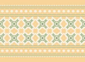 A Floral pixel art pattern on grey background.geometric ethnic oriental embroidery vector illustration. pixel style, abstract background, cross stitch.design for texture, fabric, cloth, scarf, print