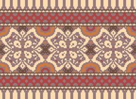 Ethnic geometric fabric pattern Cross Stitch.Ikat embroidery Ethnic oriental Pixel pattern blue background. Abstract,vector,illustration. Texture,clothing,frame,decoration,motifs,silk wallpaper. vector