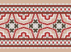 Ukrainian, Belarusian folk art vector seamless pattern in red and black, inpisred by traditional embroidery Vyshyvanka