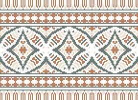 Pixel Ethnic pattern vector background. seamless pattern traditional, Design for background, wallpaper, Batik, fabric, carpet, clothing, wrapping, and textile.ethnic pattern Vector illustration.