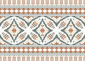 Pixel Ethnic pattern vector background. seamless pattern traditional, Design for background, wallpaper, Batik, fabric, carpet, clothing, wrapping, and textile.ethnic pattern Vector illustration.