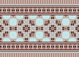 Geometric patterns of modern stylish texture. Borders in the form of a pixel ornament for embroidery, ceramic tiles and textile interior design elements. Seamless illustration vector