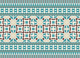 Geometric patterns of modern stylish texture. Borders in the form of a pixel ornament for embroidery, ceramic tiles and textile interior design elements. Seamless illustration vector