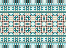 Geometric patterns of modern stylish texture. Borders in the form of a pixel ornament for embroidery, ceramic tiles and textile interior design elements. Seamless illustration vector