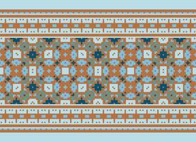 Geometric patterns of modern stylish texture. Borders in the form of a pixel ornament for embroidery, ceramic tiles and textile interior design elements. Seamless illustration vector