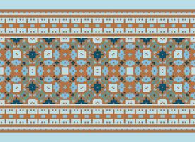 Geometric patterns of modern stylish texture. Borders in the form of a pixel ornament for embroidery, ceramic tiles and textile interior design elements. Seamless illustration vector