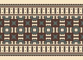 Cross Stitch pattern with Floral Designs. Traditional cross stitch needlework. Geometric Ethnic pattern, Embroidery, Textile ornamentation, fabric, Hand stitched pattern, Cultural stitching pixel art. vector