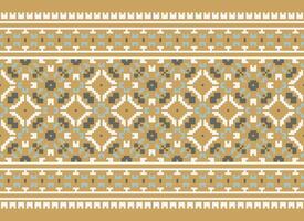 Geometric patterns of modern stylish texture. Borders in the form of a pixel ornament for embroidery, ceramic tiles and textile interior design elements. Seamless illustration vector