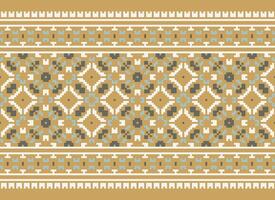 Geometric patterns of modern stylish texture. Borders in the form of a pixel ornament for embroidery, ceramic tiles and textile interior design elements. Seamless illustration vector