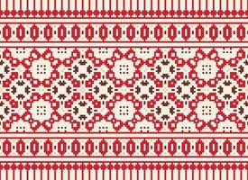 Geometric patterns of modern stylish texture. Borders in the form of a pixel ornament for embroidery, ceramic tiles and textile interior design elements. Seamless illustration vector
