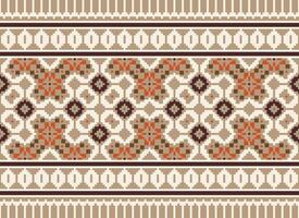 Geometric patterns of modern stylish texture. Borders in the form of a pixel ornament for embroidery, ceramic tiles and textile interior design elements. Seamless illustration vector