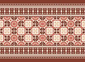 Geometric patterns of modern stylish texture. Borders in the form of a pixel ornament for embroidery, ceramic tiles and textile interior design elements. Seamless illustration vector