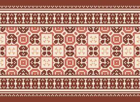 Geometric patterns of modern stylish texture. Borders in the form of a pixel ornament for embroidery, ceramic tiles and textile interior design elements. Seamless illustration vector