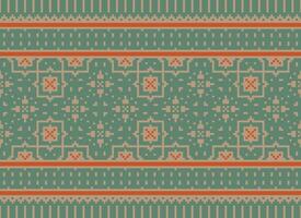 Geometric patterns of modern stylish texture. Borders in the form of a pixel ornament for embroidery, ceramic tiles and textile interior design elements. Seamless illustration vector
