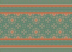 Geometric patterns of modern stylish texture. Borders in the form of a pixel ornament for embroidery, ceramic tiles and textile interior design elements. Seamless illustration vector