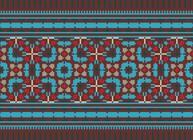 Geometric patterns of modern stylish texture. Borders in the form of a pixel ornament for embroidery, ceramic tiles and textile interior design elements. Seamless illustration vector