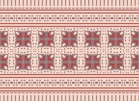 A Floral pixel art pattern on grey background.geometric ethnic oriental embroidery vector illustration. pixel style, abstract background, cross stitch.design for texture, fabric, cloth, scarf, print