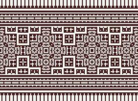 Geometric patterns of modern stylish texture. Borders in the form of a pixel ornament for embroidery, ceramic tiles and textile interior design elements. Seamless illustration vector