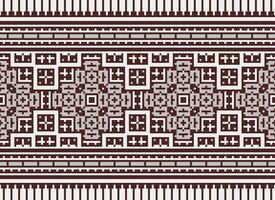 Geometric patterns of modern stylish texture. Borders in the form of a pixel ornament for embroidery, ceramic tiles and textile interior design elements. Seamless illustration vector