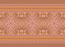 Ethnic geometric fabric pattern Cross Stitch.Ikat embroidery Ethnic oriental Pixel pattern blue background. Abstract,vector,illustration. Texture,clothing,frame,decoration,motifs,silk wallpaper. vector