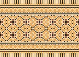 A Floral pixel art pattern on grey background.geometric ethnic oriental embroidery vector illustration. pixel style, abstract background, cross stitch.design for texture, fabric, cloth, scarf, print