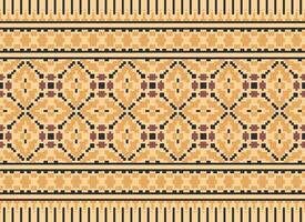 A Floral pixel art pattern on grey background.geometric ethnic oriental embroidery vector illustration. pixel style, abstract background, cross stitch.design for texture, fabric, cloth, scarf, print