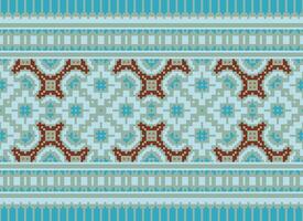 Geometric patterns of modern stylish texture. Borders in the form of a pixel ornament for embroidery, ceramic tiles and textile interior design elements. Seamless illustration vector