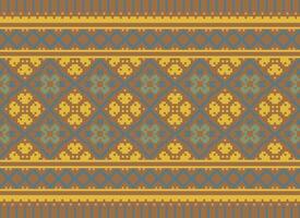 Geometric patterns of modern stylish texture. Borders in the form of a pixel ornament for embroidery, ceramic tiles and textile interior design elements. Seamless illustration vector