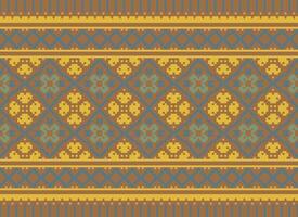 Geometric patterns of modern stylish texture. Borders in the form of a pixel ornament for embroidery, ceramic tiles and textile interior design elements. Seamless illustration vector