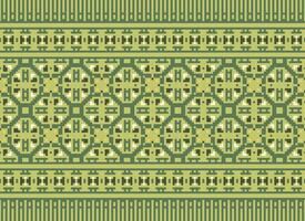 Pixel Ethnic pattern vector background. seamless pattern traditional, Design for background, wallpaper, Batik, fabric, carpet, clothing, wrapping, and textile.ethnic pattern Vector illustration.